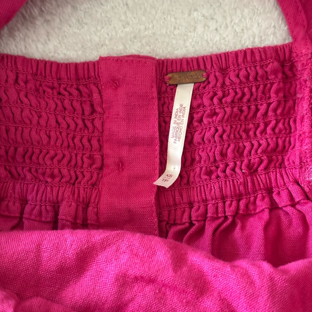 Free People Vibrant Pink Smocked Dress Size XS - Picture 8 of 12
